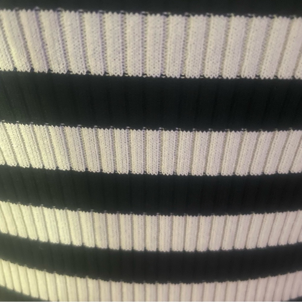 Liviana Conti Ribbed Black and White high neck Tank top - Picture 6 of 9